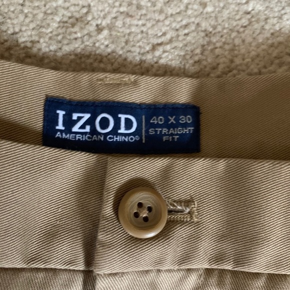 Izod flat front khaki sz 40x30 - Picture 3 of 3